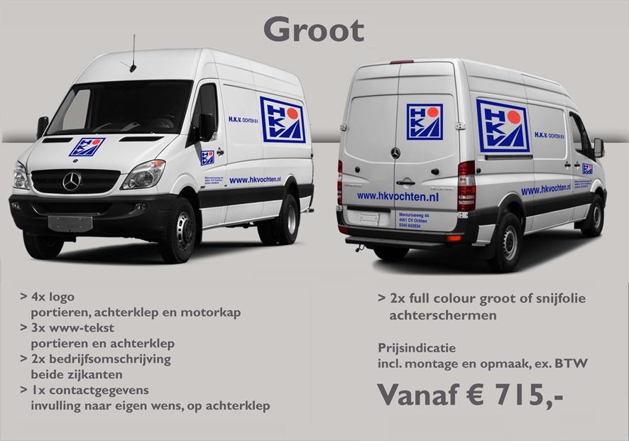Beletteren bestelauto Van den Biggelaar